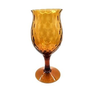 Empoli Vintage MCM Optic Amber Glass‎ Goblet